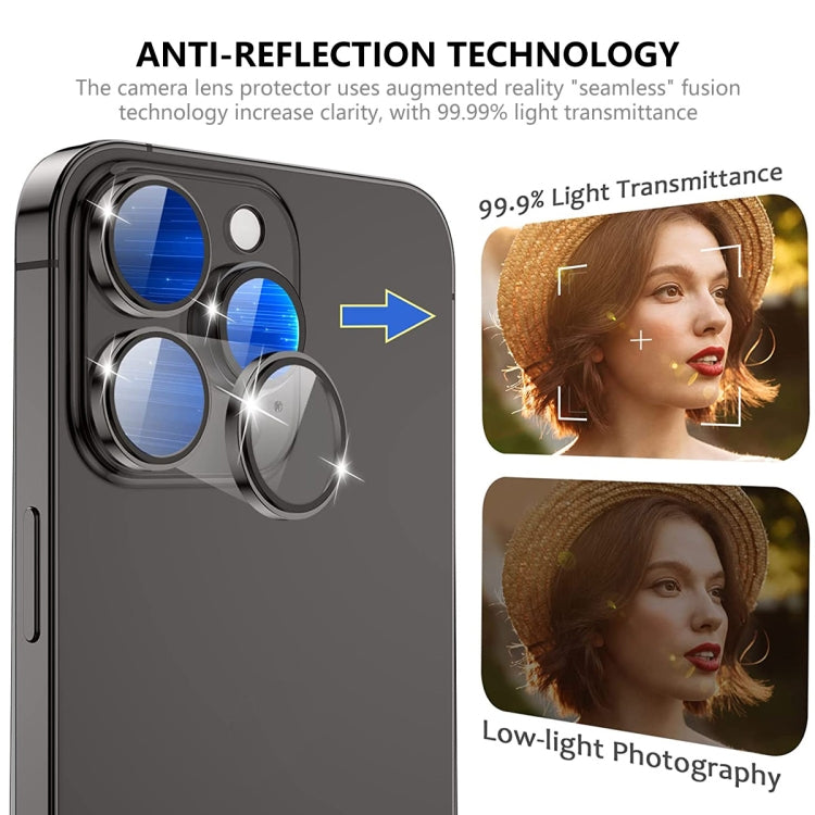 Protector de Cámara Enkay para iPhone 15/15 Plus Lente Antirreflejo Película Completa de Vidrio (Negro) - MOVILSTORE