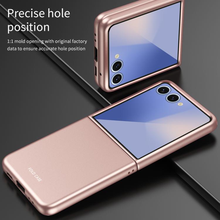 Funda de policarbonato galvanizado para Samsung Galaxy Z Flip7 5G, a prueba de golpes y con tacto de piel (morado)