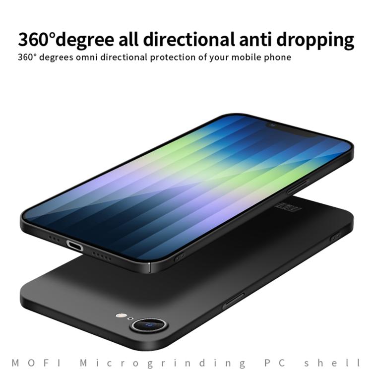 Funda rígida policarbonato Mofi iPhone 16E protección ultrafina (Negra)