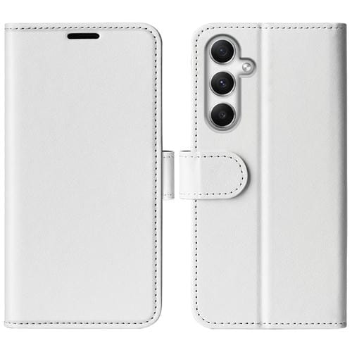 Funda de Cuero para Samsung Galaxy A35 R64 con Tapa Horizontal con Textura (Blanco)