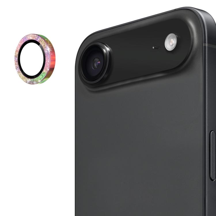 ENKAY Hat-Prince - Lente trasera con purpurina, película de vidrio templado de aleación de aluminio (colorida) para iPhone 17 Air