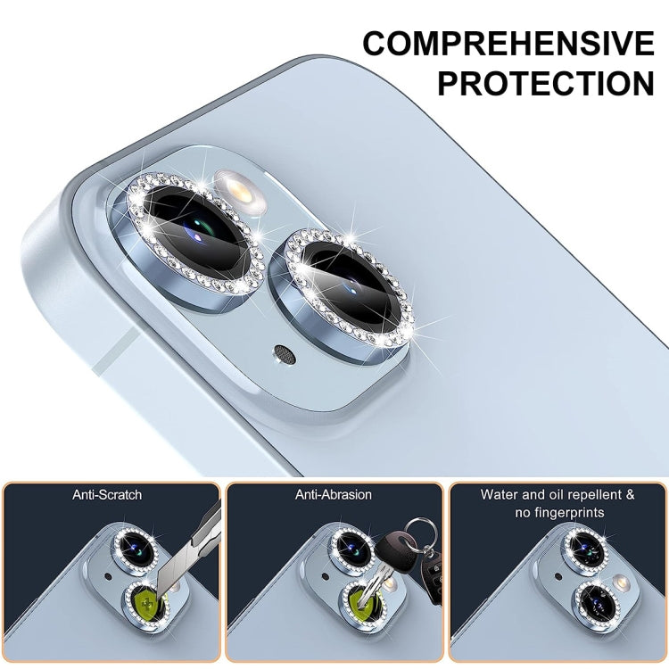 Película completa de vidrio Enkay para iPhone 15/15 Plus anillo de diamante Lente de cámara antirreflectante (Colorido) - MOVILSTORE