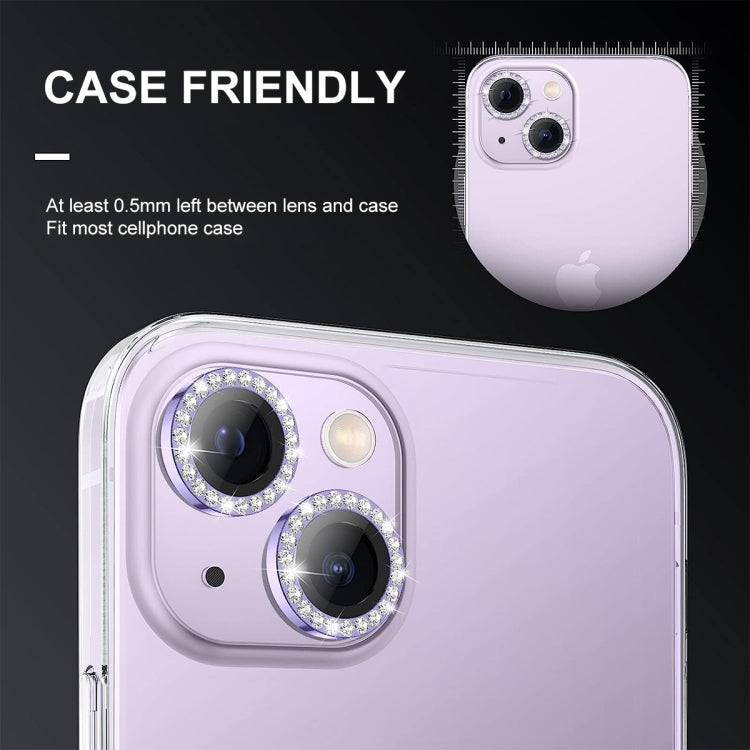 Película completa de vidrio Enkay para iPhone 15/15 Plus anillo de diamante Lente de cámara antirreflectante (Colorido) - MOVILSTORE
