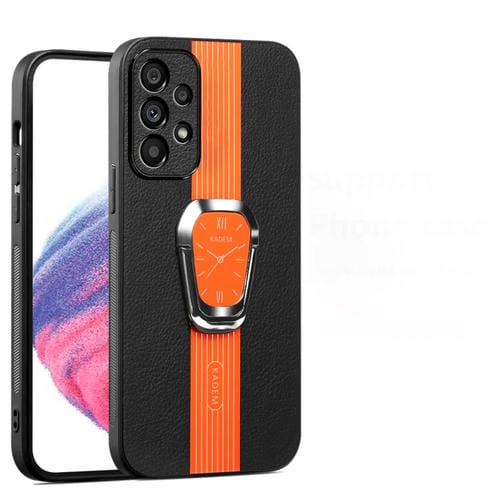 Funda Trasera Samsung Galaxy A52 Cuero Litchi Magnética con Soporte (Naranja)