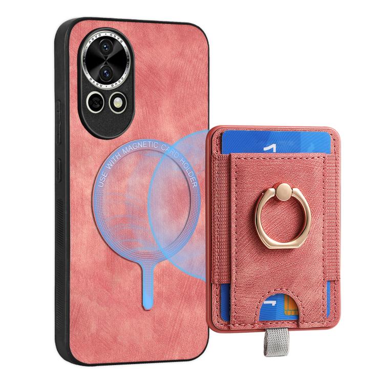 Funda de Cuero con Tarjetero Magnético Divisible para Huawei Nova 13 (Rosa)