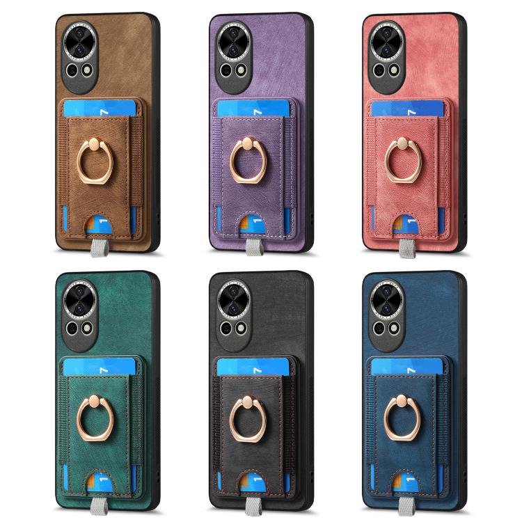 Funda de Cuero con Tarjetero Magnético Divisible para Huawei Nova 13 Pro (Verde)