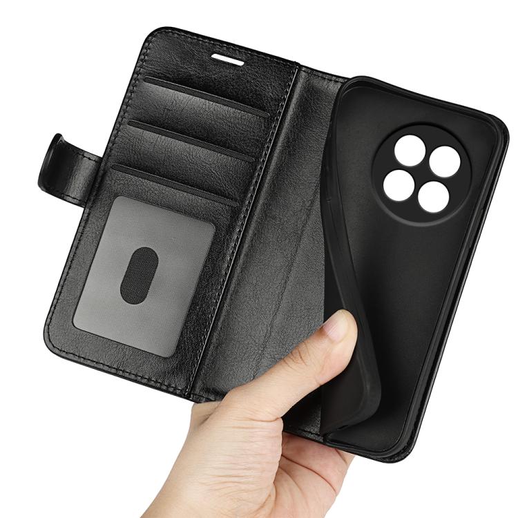 Funda de Cuero con Tapa Horizontal Textura R64 para OnePlus Ace 5 Pro (Negra)