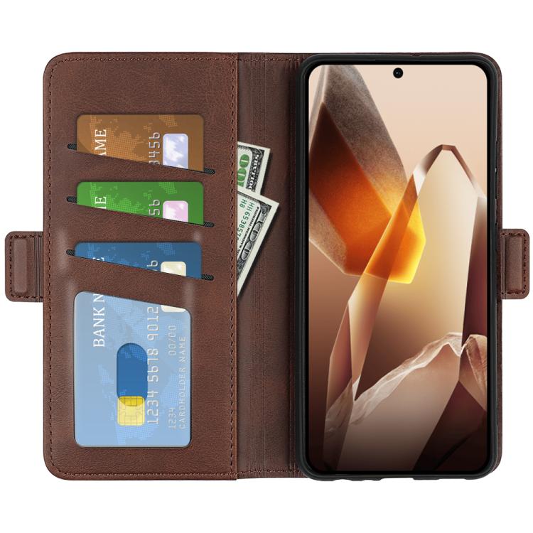 Funda de Cuero con Tapa Horizontal y Hebilla Magnética Doble Cara para OnePlus 13 (Marrón)