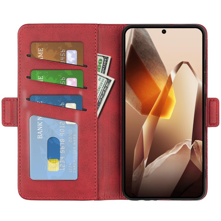 Funda de Cuero para OnePlus 13 con Tapa Horizontal y Hebilla Magnética Doble Cara (Rojo)