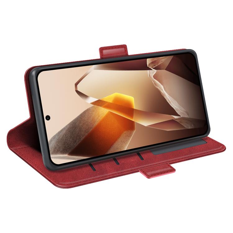 Funda de Cuero para OnePlus 13 con Tapa Horizontal y Hebilla Magnética Doble Cara (Rojo)