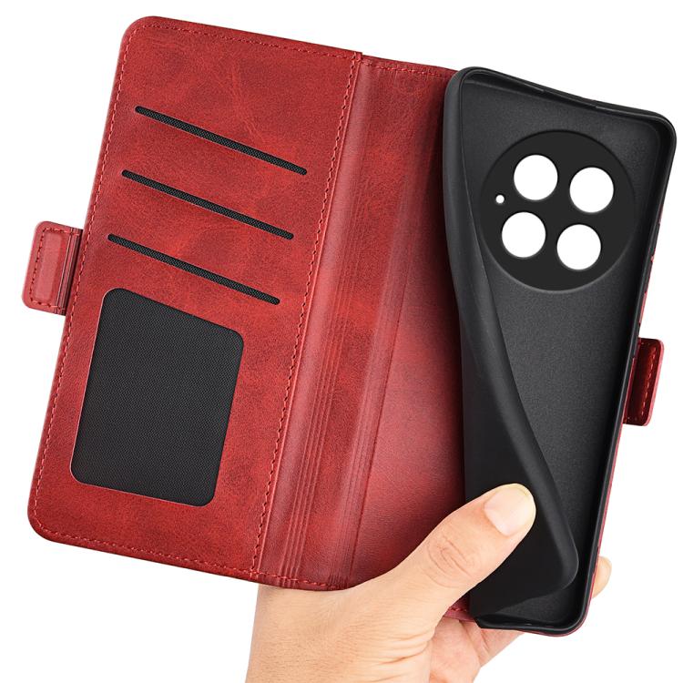 Funda de Cuero para OnePlus 13 con Tapa Horizontal y Hebilla Magnética Doble Cara (Rojo)