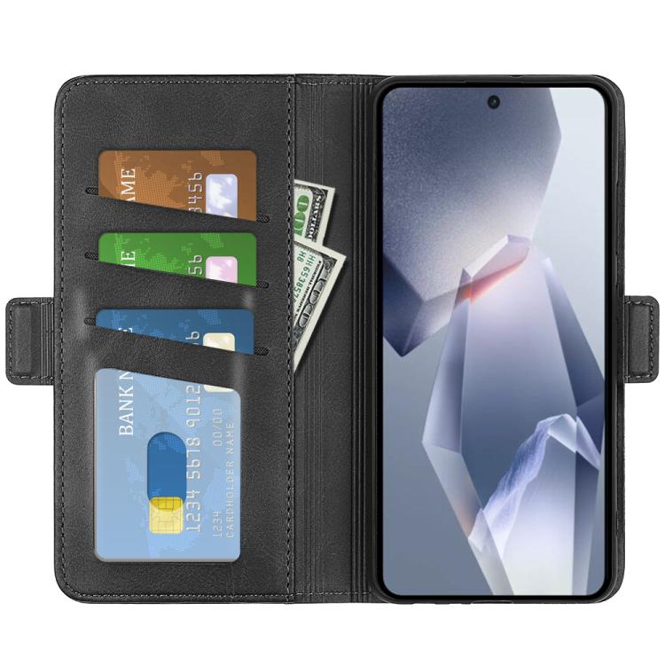 Funda de Cuero para OnePlus Ace 5 Pro con Tapa Horizontal y Hebilla Magnética (Negra)