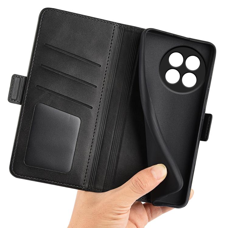 Funda de Cuero para OnePlus Ace 5 Pro con Tapa Horizontal y Hebilla Magnética (Negra)