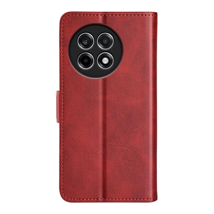 Funda de Cuero para OnePlus Ace 5 Pro con Tapa Horizontal y Hebilla Magnética de Doble Cara (Rojo)