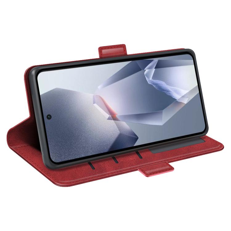 Funda de Cuero para OnePlus Ace 5 Pro con Tapa Horizontal y Hebilla Magnética de Doble Cara (Rojo)