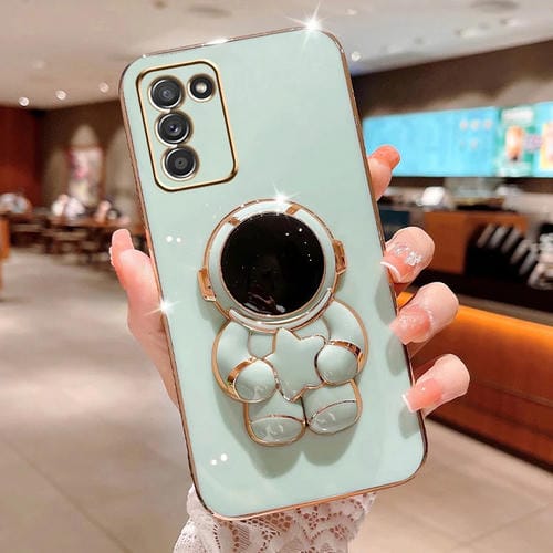 Estuche para Teléfono Samsung Galaxy A03S Embrace Stars con Soporte Astronauta Galvanizado (Verde)