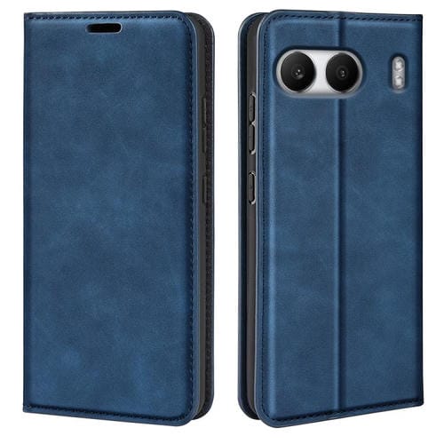 Funda de Cuero con Ventosa Magnética para OnePlus Nord 4 Retro-Skin (Azul Oscuro)