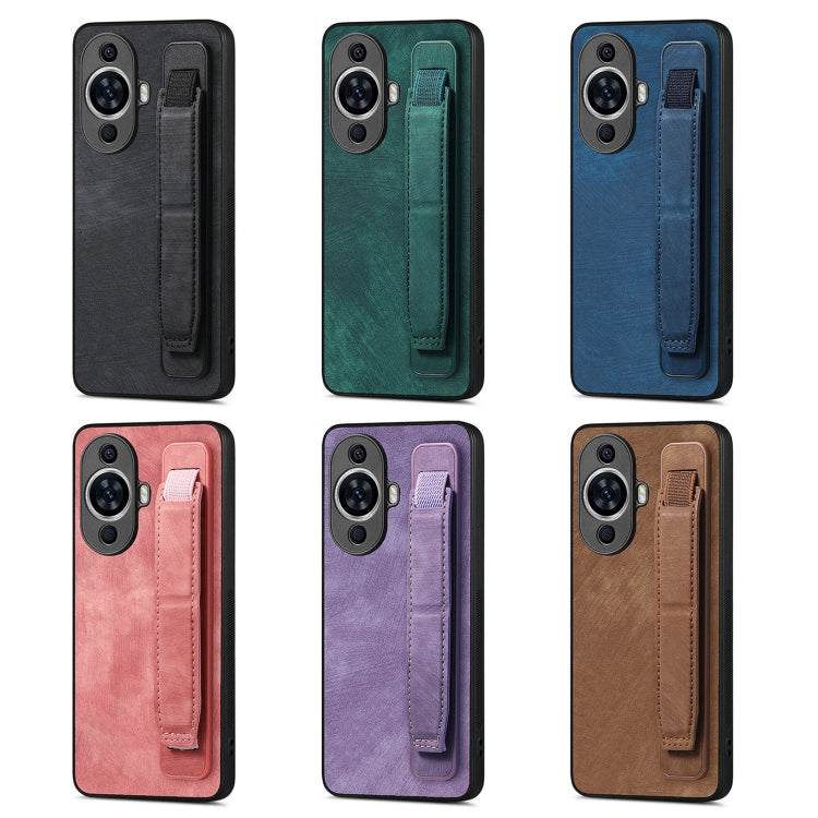 Funda de Cuero con Correa para la Muñeca Huawei Nova 13 Pro (Marrón)