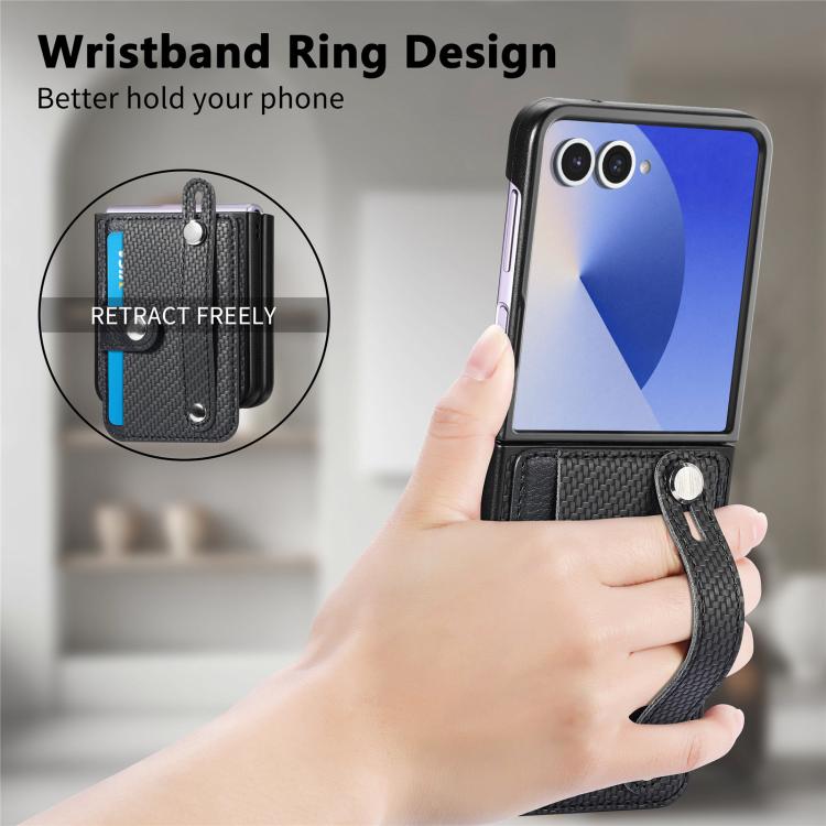 Funda trasera con función atril para Samsung Galaxy Z Flip7 5G, color negro