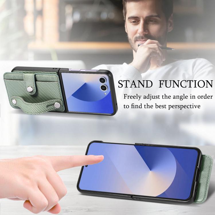 Funda trasera con función atril para Samsung Galaxy Z Flip7 5G, color verde