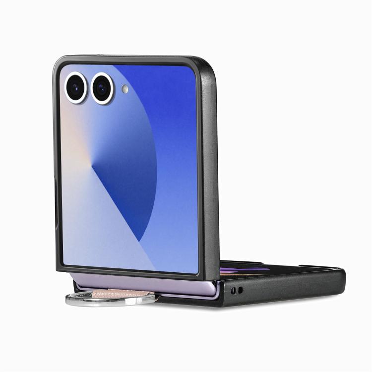 Funda de cuero con textura de lichi para Samsung Galaxy Z Flip7 5G (gris)