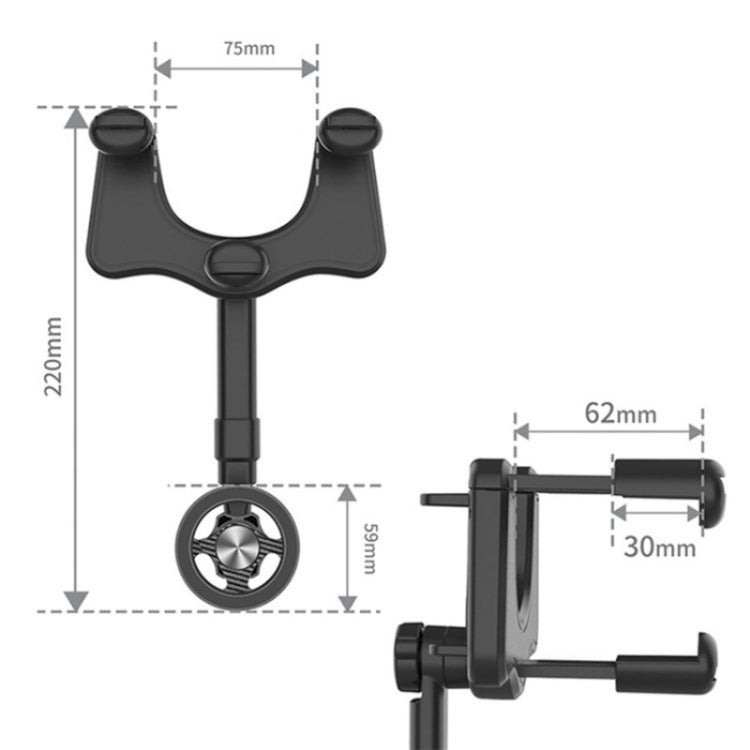 23-H06 Soporte Magnético para Teléfono con Ángulo Ajustable para Espejo Retrovisor de Coche