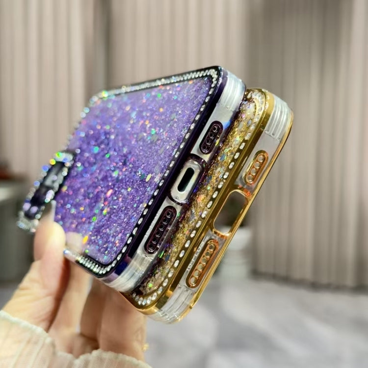 Funda de TPU con lentejuelas brillantes y diamantes para iPhone 16e (plateada)