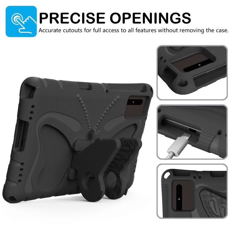Funda de EVA a prueba de golpes con soporte de mariposa para Xiaomi Redmi Pad 2/SE 11 2025 (negra)