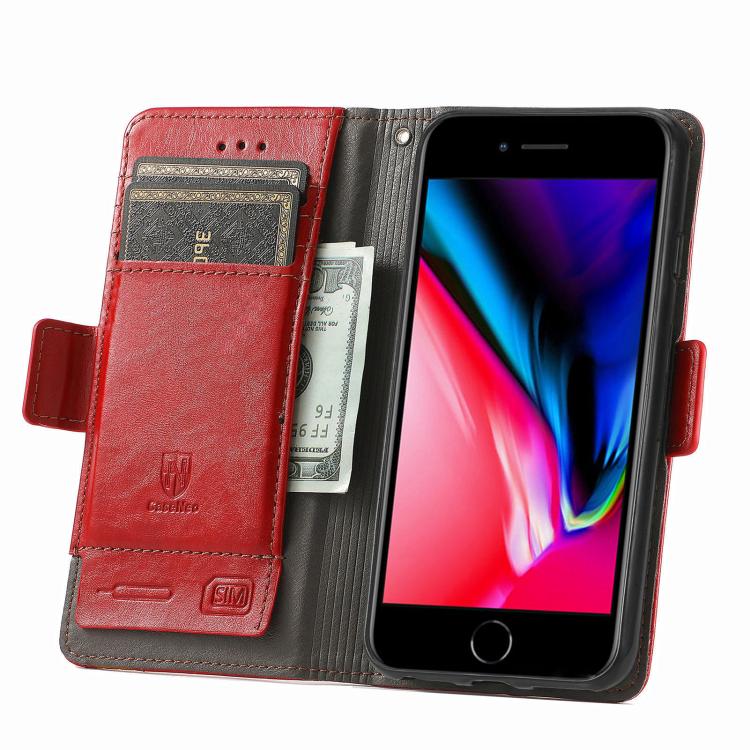 Funda para iPhone 16E con Hebilla Magnética Doble y Empalme Neo (Roja)