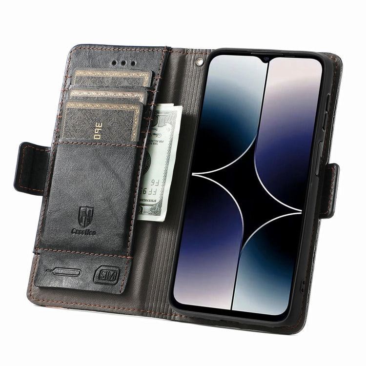 Funda de Cuero con Hebilla Magnética Doble para Teléfono Oukitel C53 Caseneo Splicing (Negro)