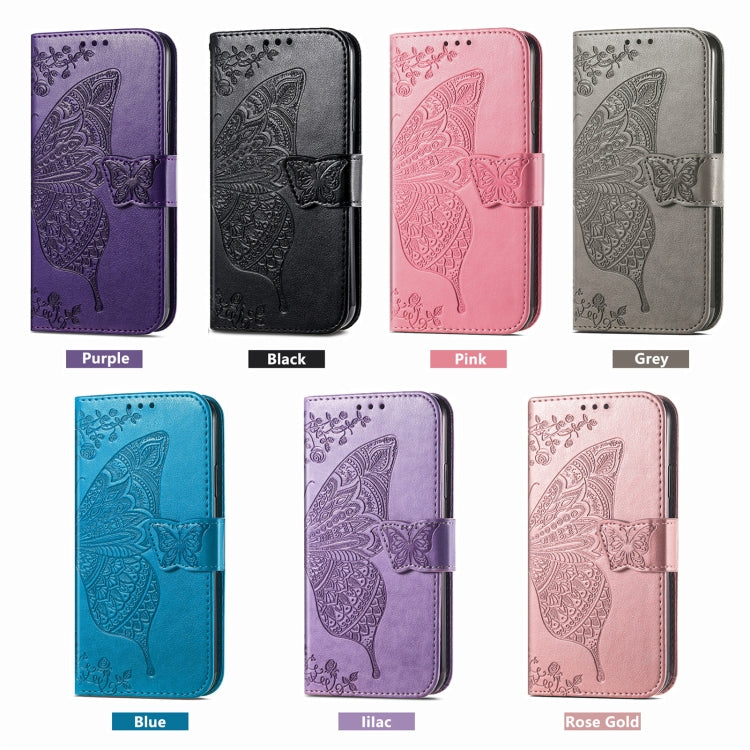 Funda de Cuero con Relieve de Mariposa y Flor para Oukitel C53 (Negro)