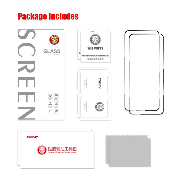 Para Xiaomi 15T Pro 2 piezas ENKAY Hat-Prince 0,18 mm de alto, película de vidrio templado de aluminio y silicio, compatible con desbloqueo por huella dactilar ultrasónica