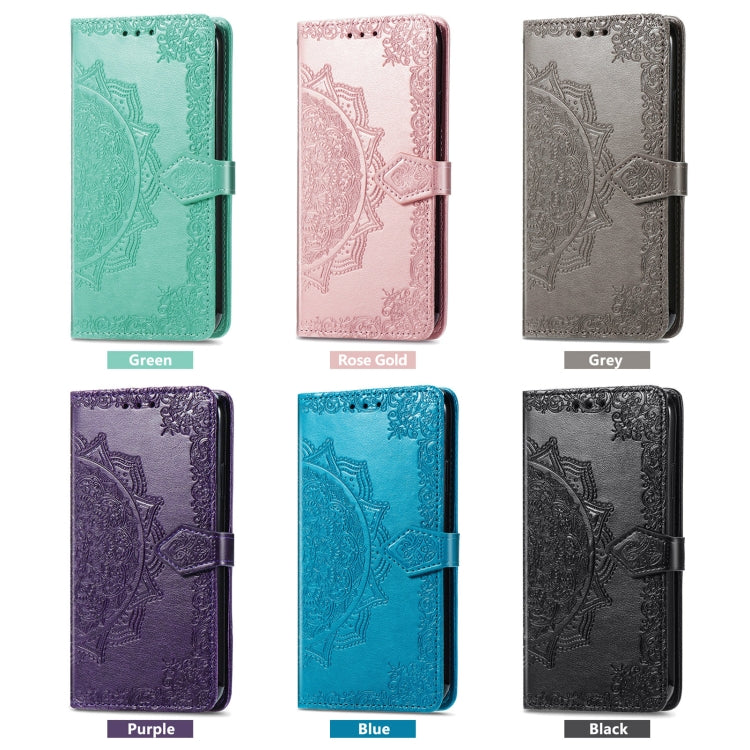 Funda de Cuero para OnePlus Ace 3 Pro con Relieve de Flor de Mandala (Oro Rosa)