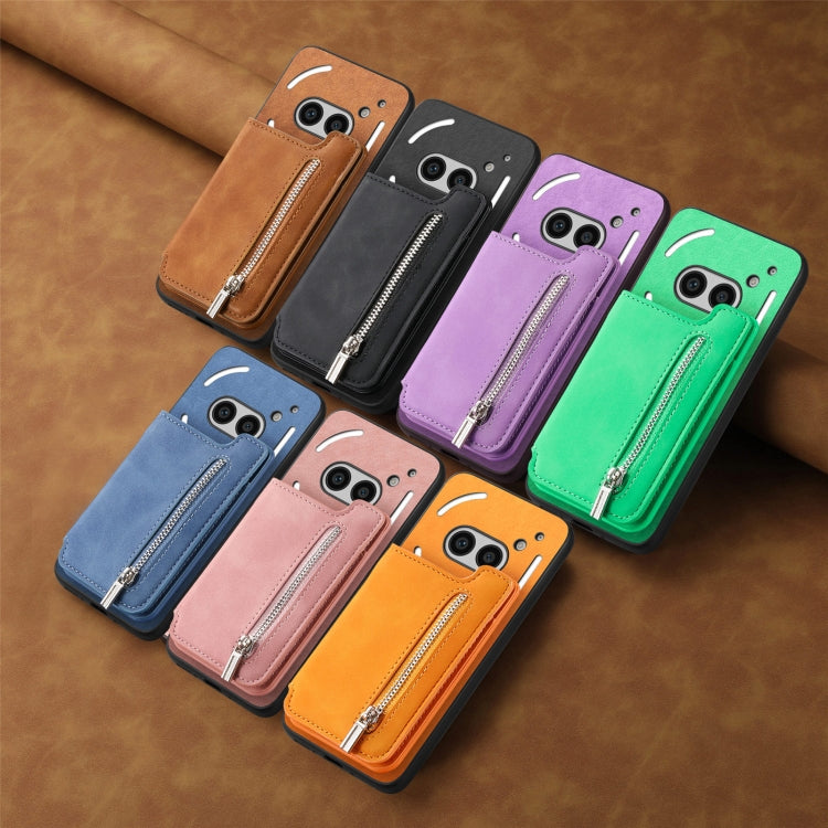 Estuche para Teléfono Nothing Phone 2A con Cremallera y Tarjetero (Rosa)