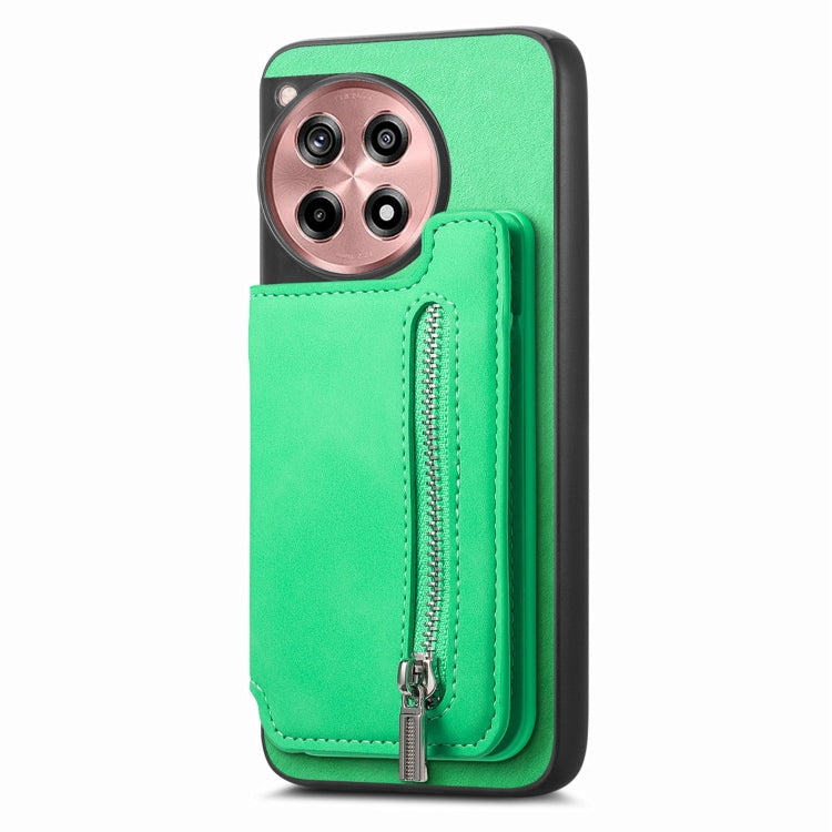 Funda para Teléfono OnePlus Nord Ce4 Ace 3V con Cremallera Magsafe Retro (Verde)