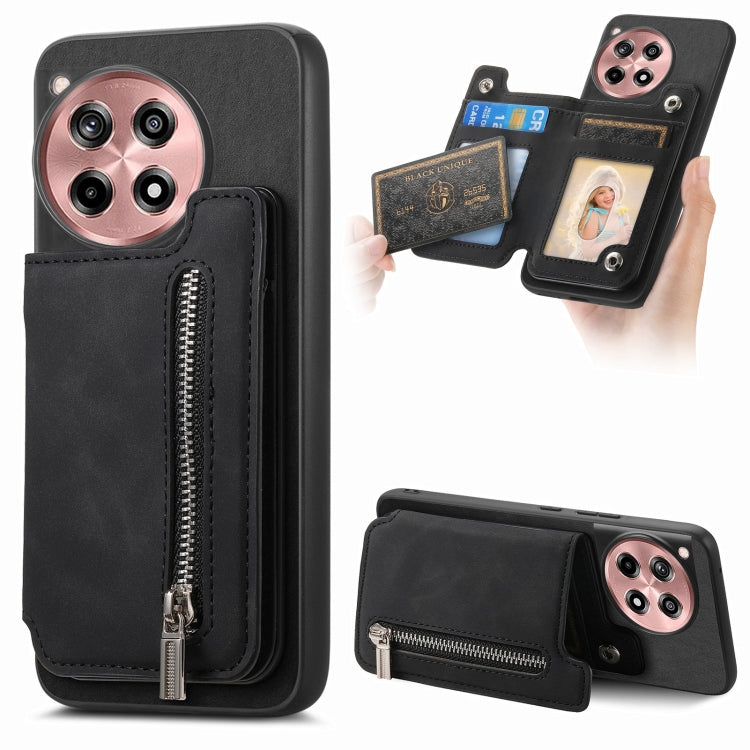 Funda para Teléfono OnePlus Nord Ce4 Ace 3V con Cremallera Retro Magsafe (Negra)