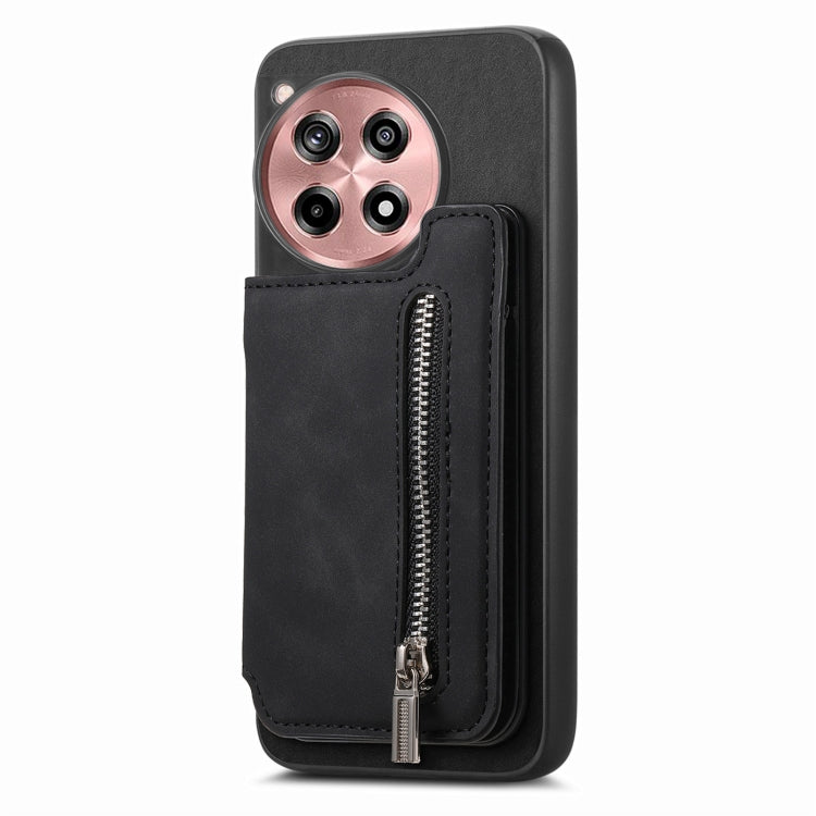 Funda para Teléfono OnePlus Ace 3 5G/12R 5G con Cremallera Magsafe Retro (Negra)
