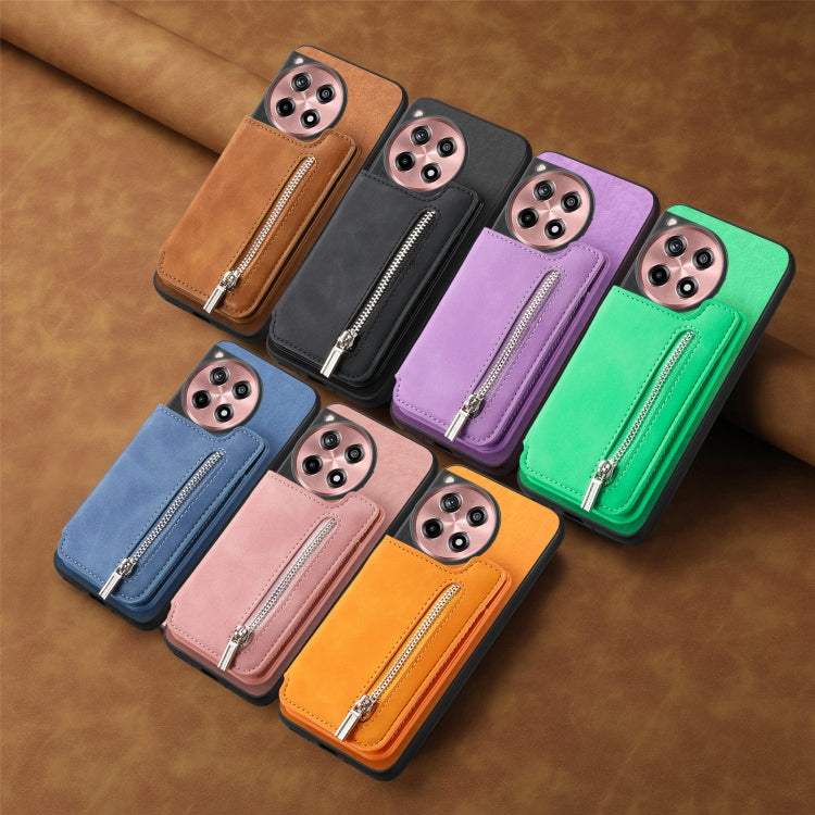 Funda para Teléfono OnePlus Ace 3 5G/12R 5G con Cremallera Magsafe Retro (Verde)