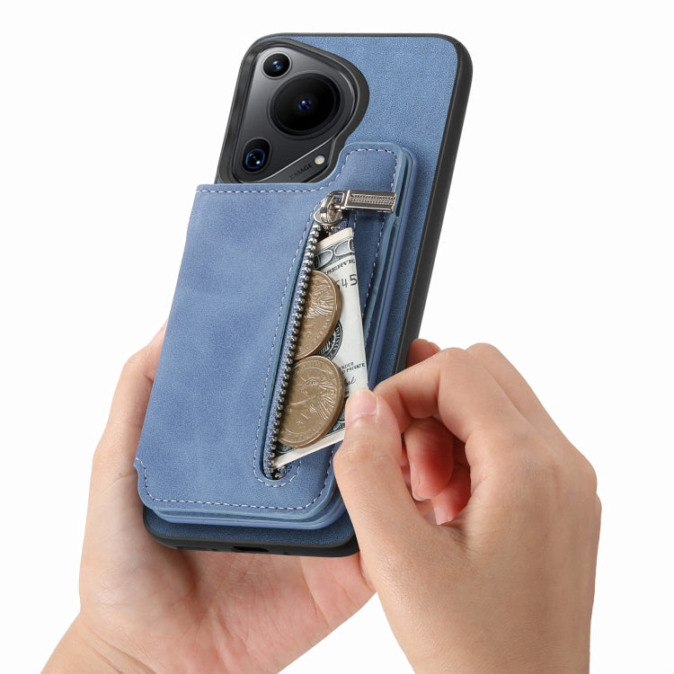 Funda para Teléfono Huawei Nova 13 Pro con Tarjetero y Cremallera Magsafe (Azul)
