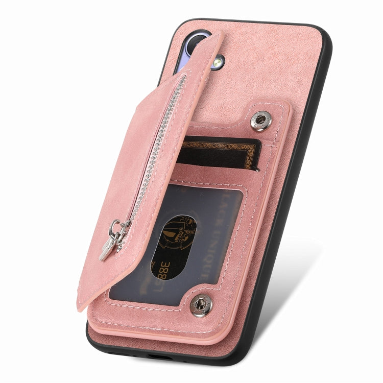 Funda para Teléfono Huawei Nova 13 Pro con Tarjetero y Cremallera Magsafe (Rosa)