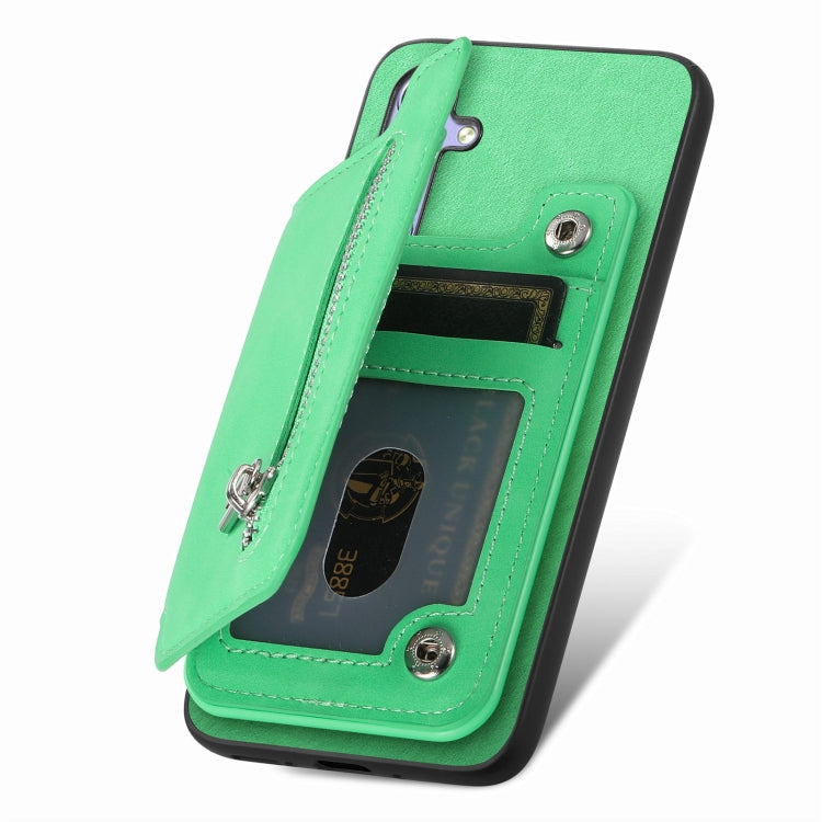 Funda para Huawei Nova 13 Pro con Cremallera Magsafe, Tarjetero y Funda Trasera (Verde)