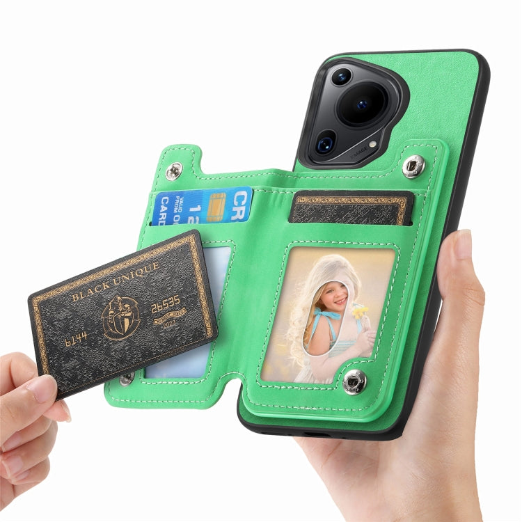 Funda para Huawei Nova 13 Pro con Cremallera Magsafe, Tarjetero y Funda Trasera (Verde)