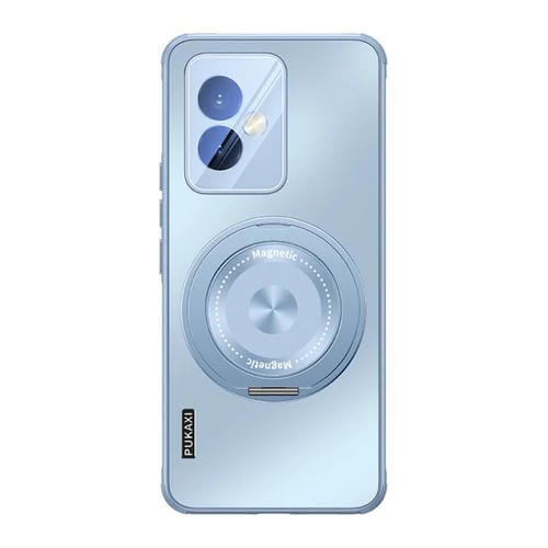 Estuche para Teléfono Honor 100 con Soporte Magsafe y Película para Lente (Azul)