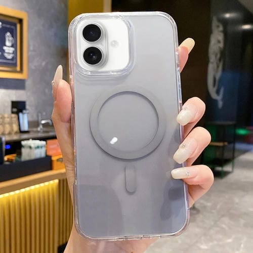 Funda para Teléfono Magsafe PC Transparente con Degradado para iPhone 16 Plus (Gris Degradado)