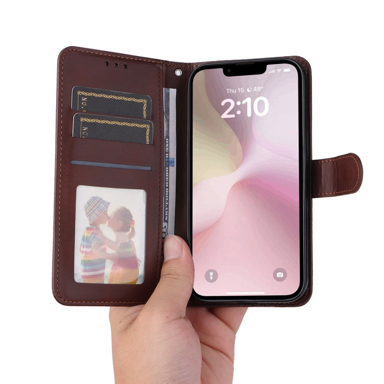 Funda para iPhone 16E Enkay con Tarjetero Textura Piel de Becerro Protector Pantalla (Rojo)