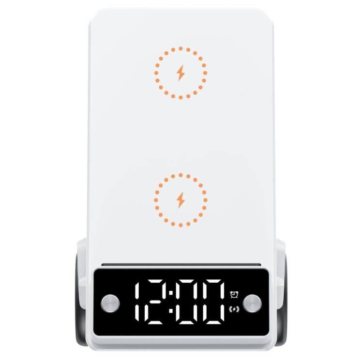 Altavoz Bluetooth G63 6 en 1 con Luz Ambiental Reloj y Cargador Inalámbrico 15 W (Naranja)