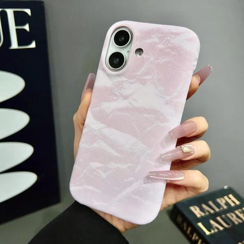 Funda Cuero Aterciopelado iPhone 15 Plus Media Cobertura PC (Rosa)