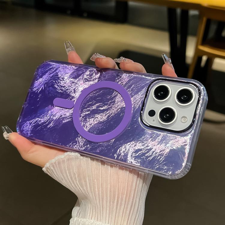 Funda para Teléfono Magsafe iPhone 12 Pro Max Textura Glaciar Degradado (Azul Plateado)