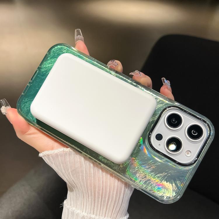 Estuche para Teléfono Magsafe iPhone 16 Textura de Glaciar Enchapado Degradado (Oro Titanio)