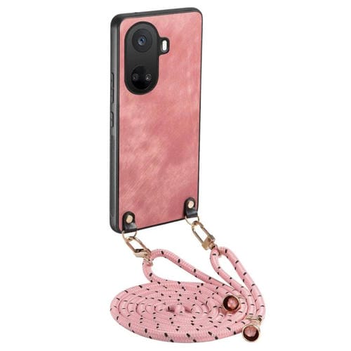 Funda de Cuero Vintage para Huawei Nova 10 Se con Correa Cruzada (Rosa)